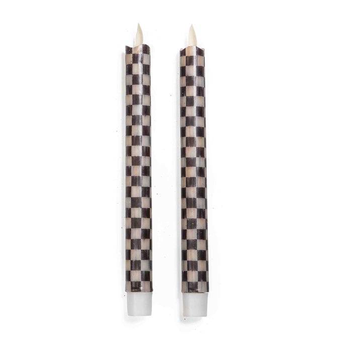 Courtly Check Flameless Dinner Candles, Set of 2 - {current_domain}