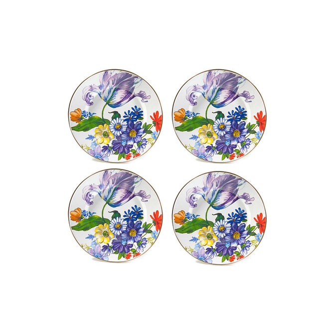 White Flower Market Dinner Plates, Set of 4 - {current_domain}