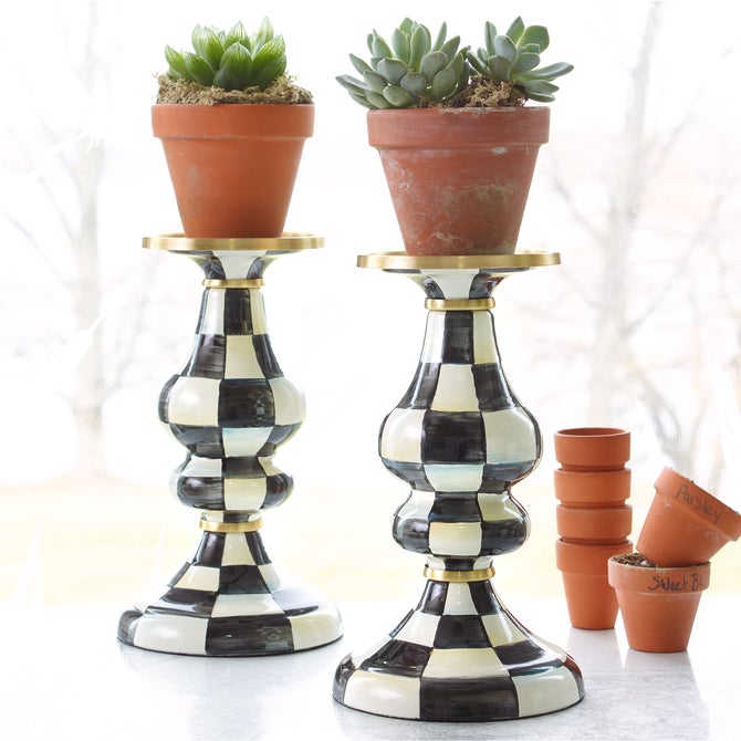 Courtly Check Medium Pillar Candlestick - {current_domain}