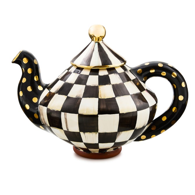 Courtly Check Ceramic Teapot - {current_domain}