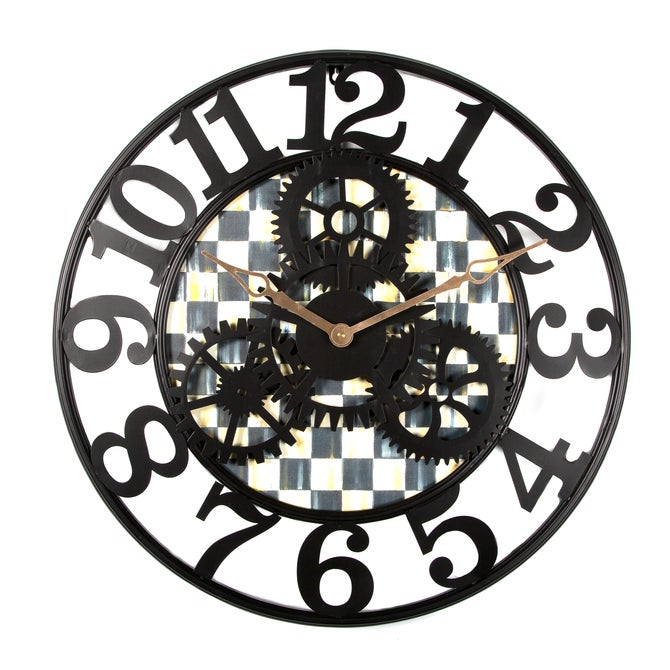 Courtly Check Small Farmhouse Wall Clock - {current_domain}