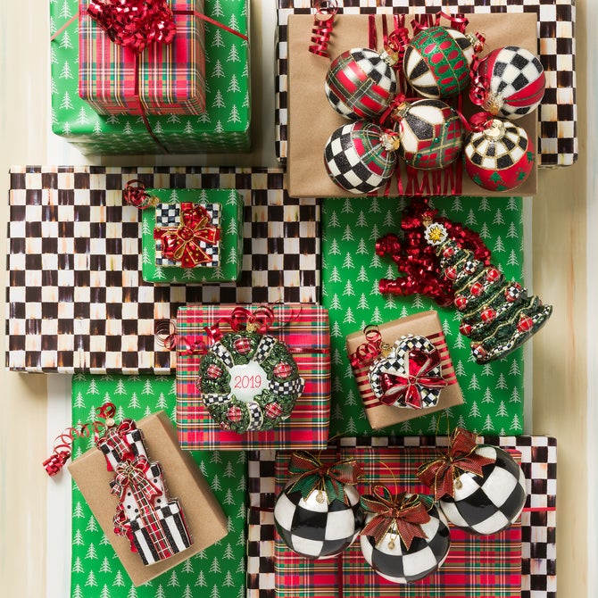 Tartan Glass Ball Ornaments, Set of 6 - {current_domain}