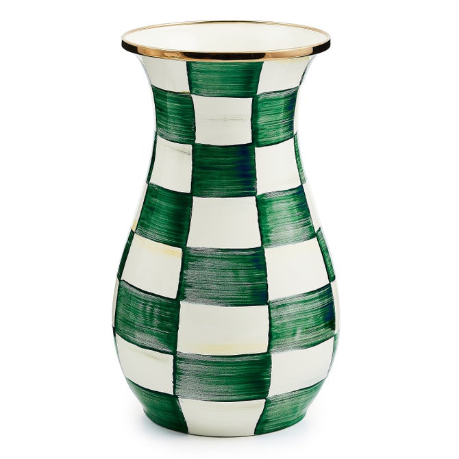 Emerald Check Tall Vase - {current_domain}
