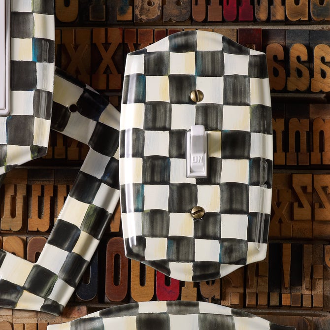 Courtly Check Single Toggle Switch Plate - {current_domain}