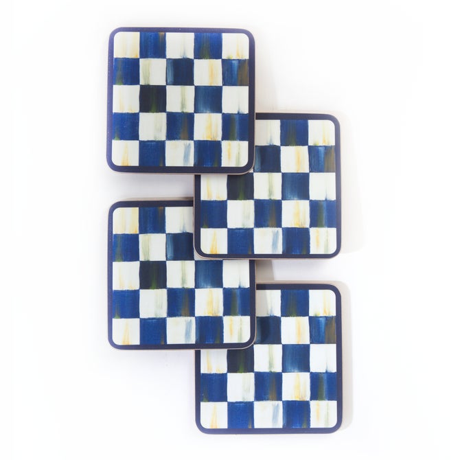 Royal Check Cork Back Coasters, Set of 4 - {current_domain}