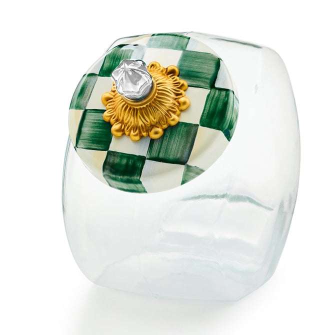 Cookie Jar with Emerald Check Lid - {current_domain}