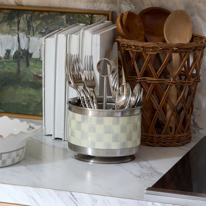 Sterling Check Supper Club Flatware Caddy - {current_domain}