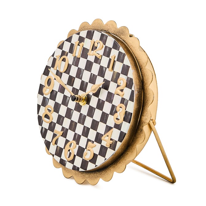 Courtly Check Scalloped Desk Clock - {current_domain}
