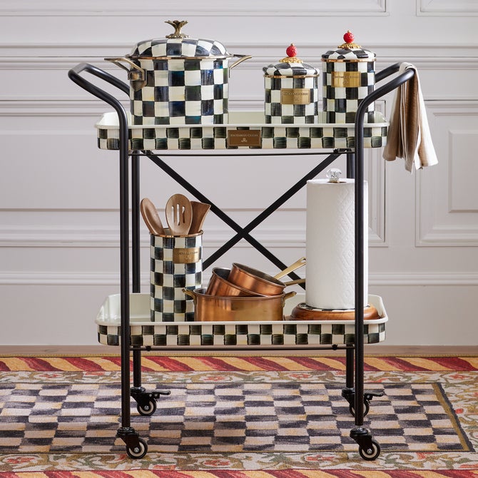 Courtly Check 2-Tier Kitchen Cart - {current_domain}
