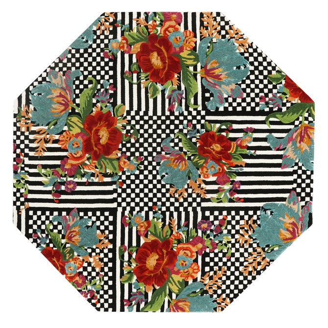 Courtly Flower Market 6' Octagon Rug - {current_domain}