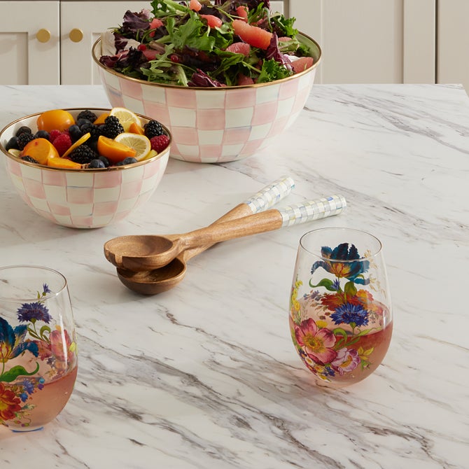 Enamel & Wood Salad Servers - {current_domain}