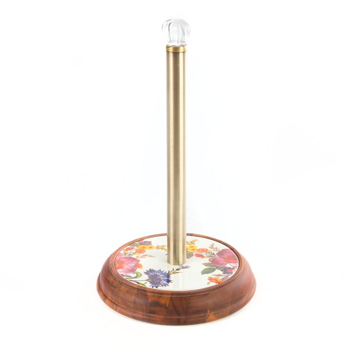 White Flower Market Wood Paper Towel Holder - {current_domain}