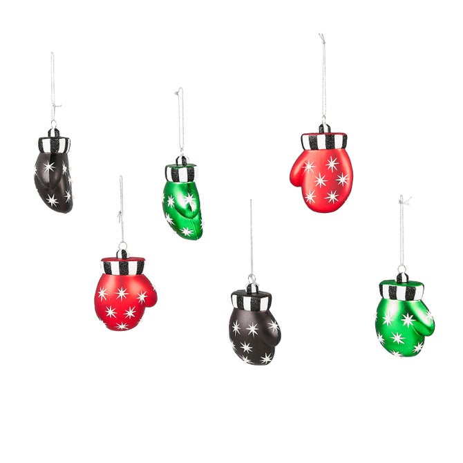 Holiday Mitten Glass Ornaments, Set of 6 - {current_domain}