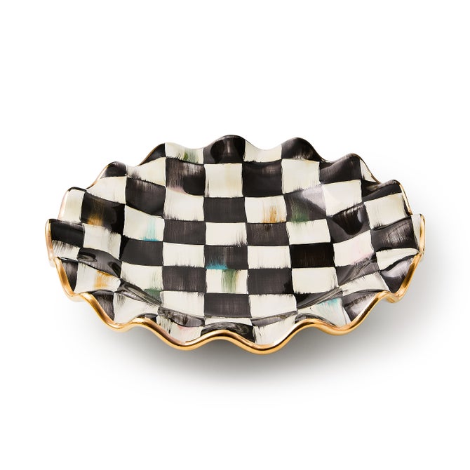 Courtly Check Ceramic Fluted Dessert Plate - {current_domain}