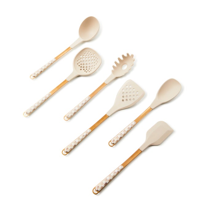 Mocha Check Utensil Caddy Set - {current_domain}