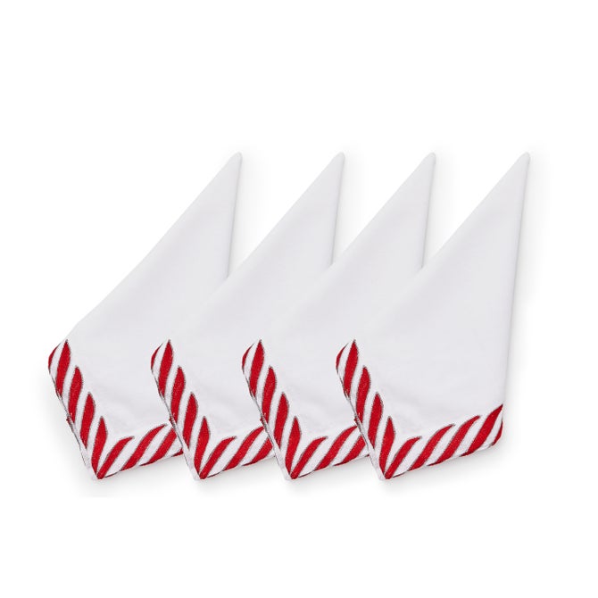 Peppermint White Napkin, Set of 4 - {current_domain}