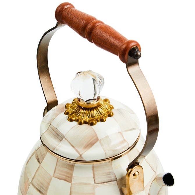 Mocha Check 2 Quart Tea Kettle - {current_domain}