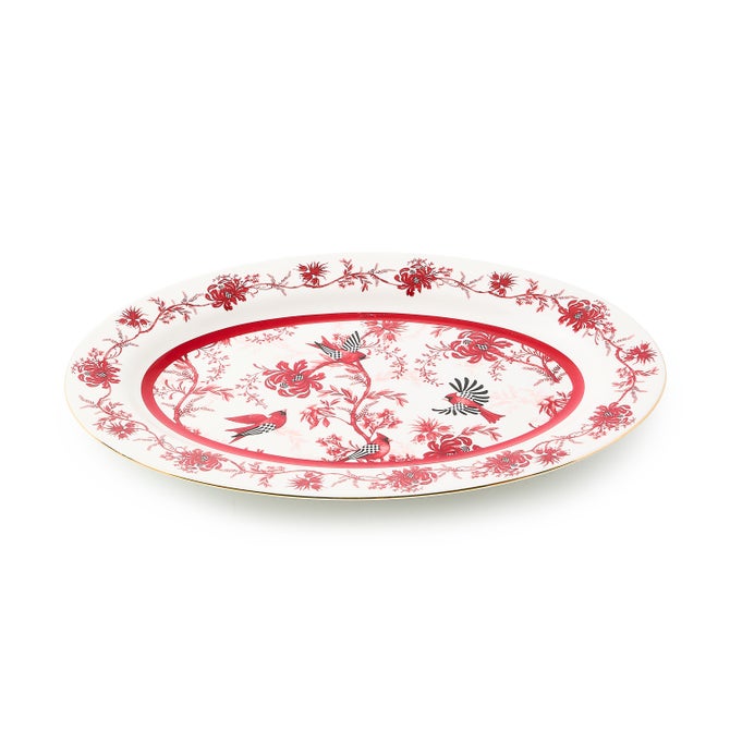 Cardinal Toile Oval Platter - {current_domain}