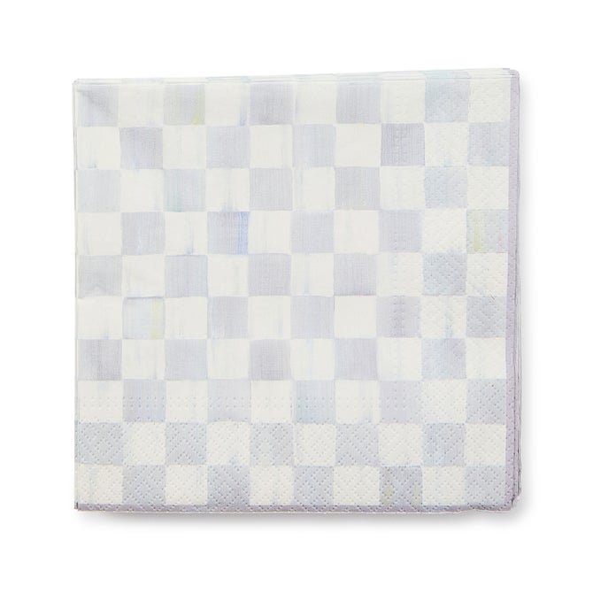 Sterling Check Luncheon Paper Napkins - {current_domain}
