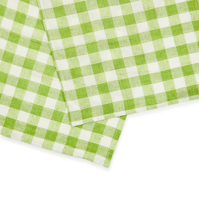 Green Check Linen Dish Towel - {current_domain}