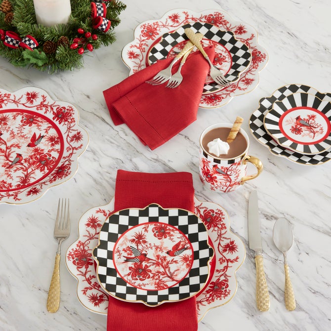 Cardinal Toile Dinner Plate - {current_domain}