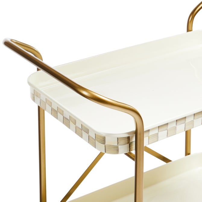 Mocha Check 2-Tier Kitchen Cart - {current_domain}