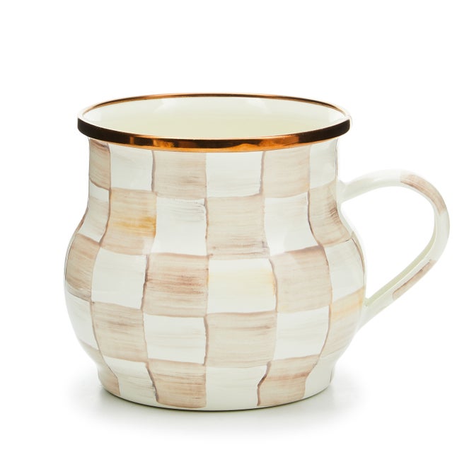 Mocha Check Mug - {current_domain}