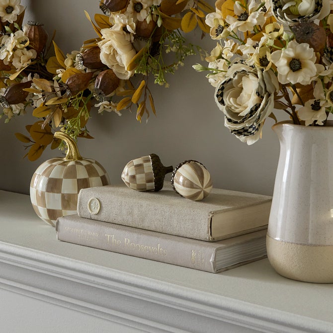 Mocha Check Acorns, Set of 2 - {current_domain}