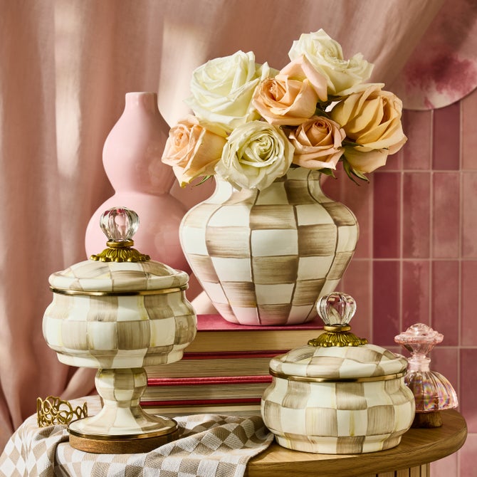 Check Enamel Large Vase - {current_domain}