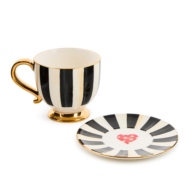 Courtly Stripe Cappuccino Cup - {current_domain}