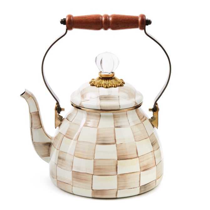 Mocha Check 2 Quart Tea Kettle - {current_domain}
