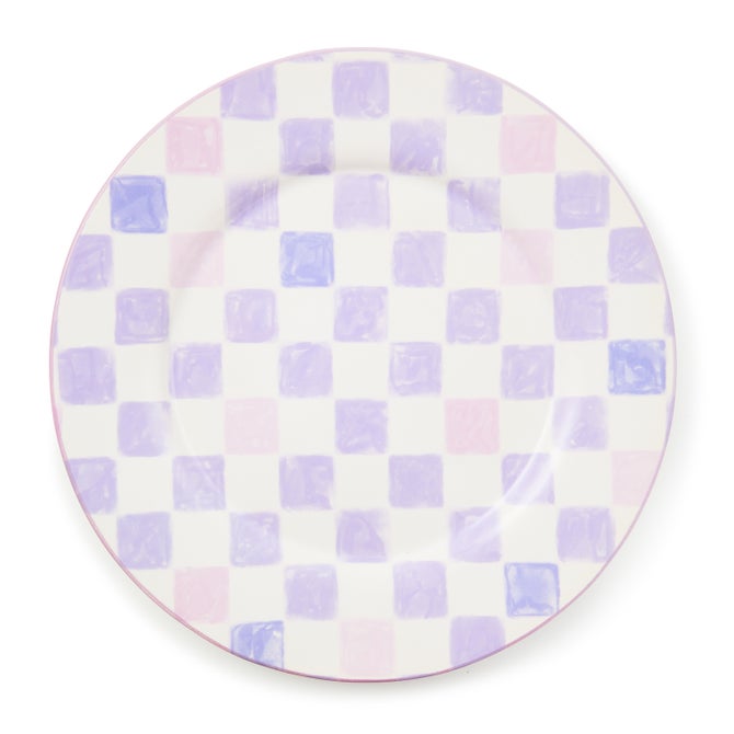 Lilac Check Round Platter - {current_domain}