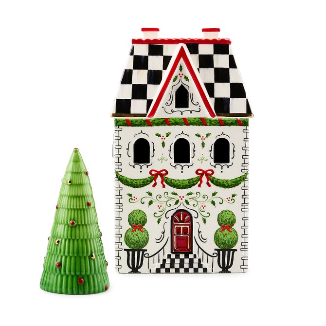 Holly Village Illuminated Ceramic House - {current_domain}