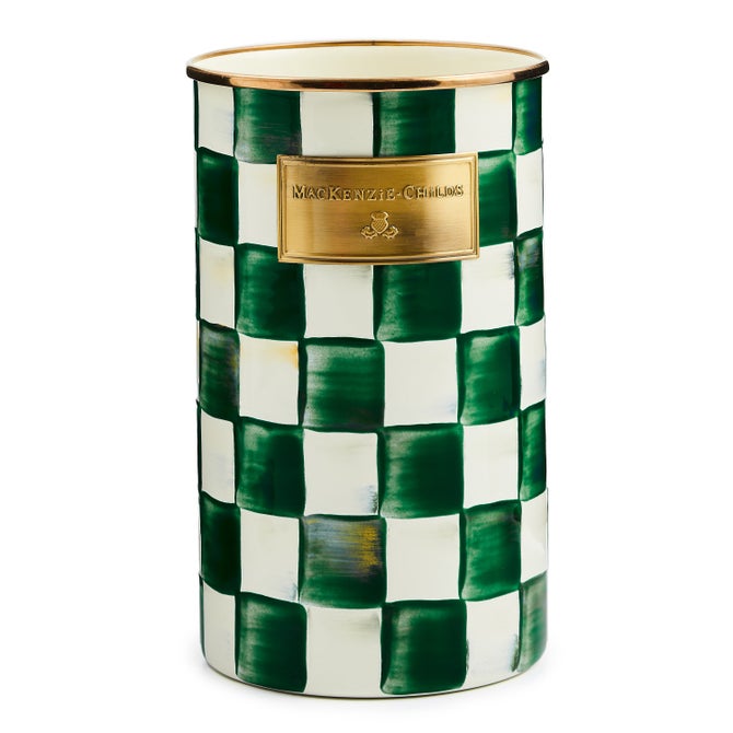 Emerald Check Utensil Holder - {current_domain}