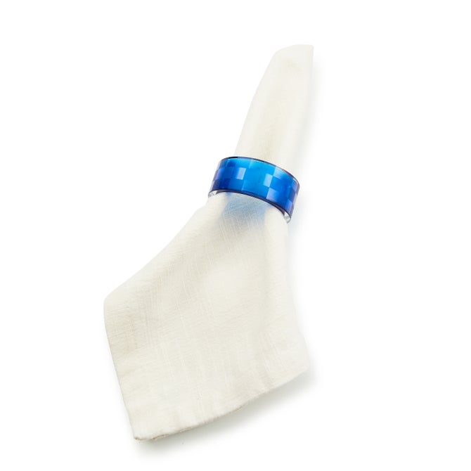 Navy Check Napkin Rings, Set of 4 - {current_domain}