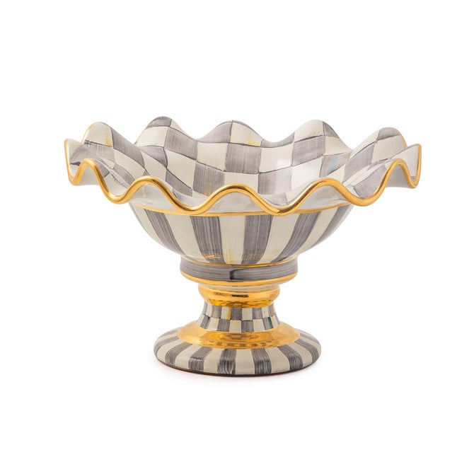 Sterling Check Ceramic Compote - {current_domain}