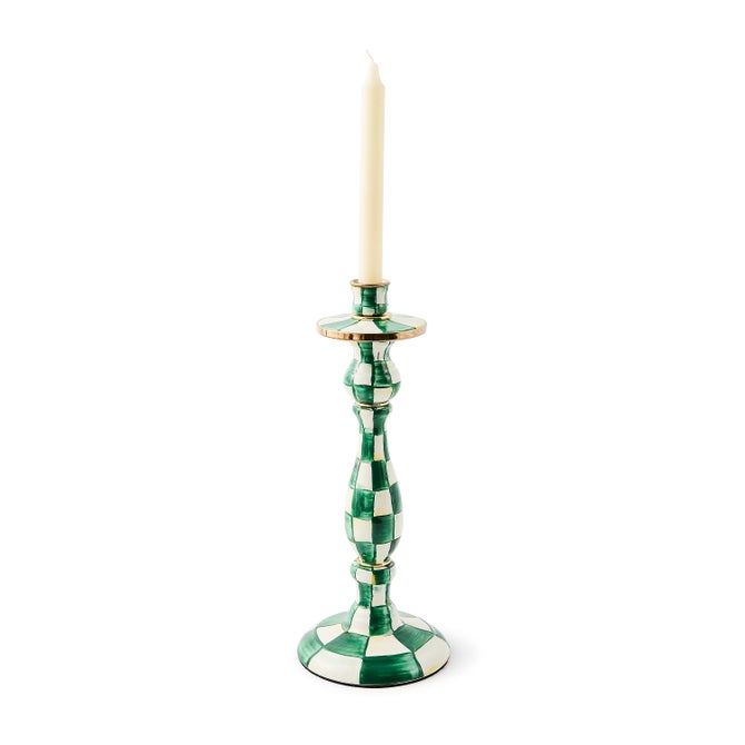 Emerald Check Large Candlestick - {current_domain}