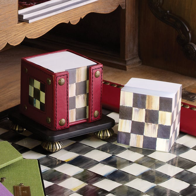 Courtly Check Sticky Note Pad - {current_domain}