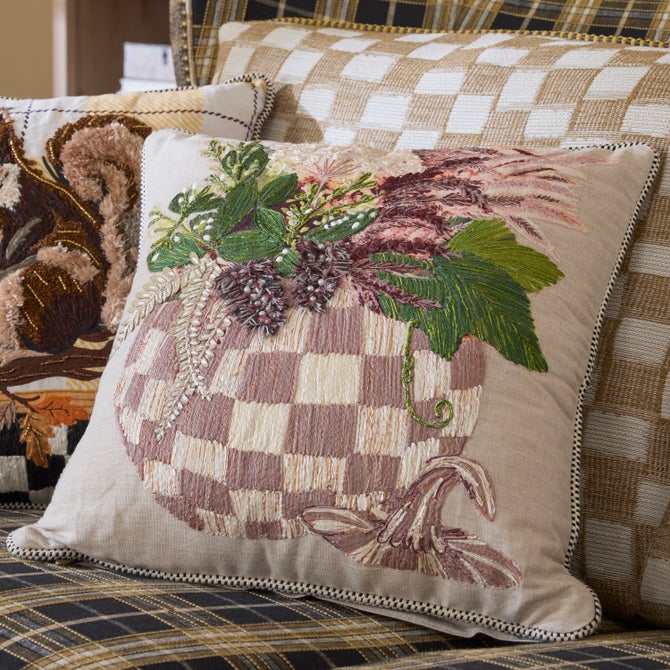 Harvest Pumpkin Bouquet Throw Pillow - {current_domain}