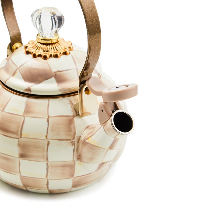 Mocha Check Whistling Tea Kettle - {current_domain}