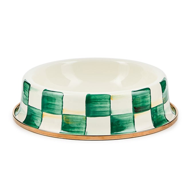 Emerald Check Small Pet Dish - {current_domain}