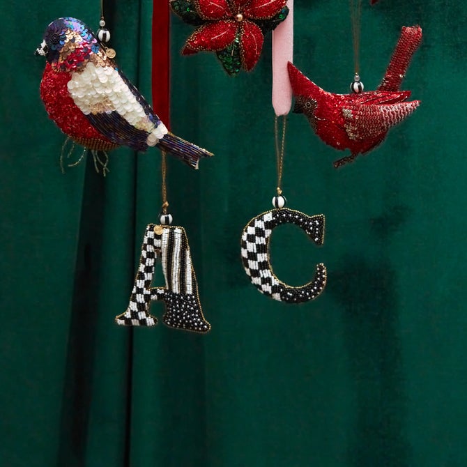 Monogram Beaded Ornament - {current_domain}