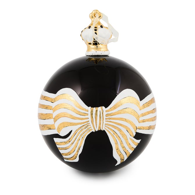 Courtly Noel Bow Glass Ball Ornament - {current_domain}