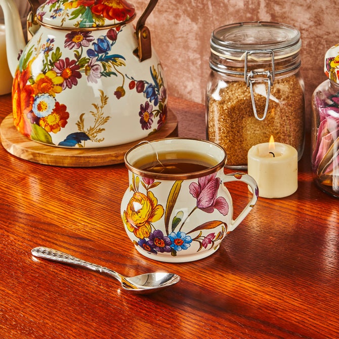 Floral Enamel Mug - {current_domain}