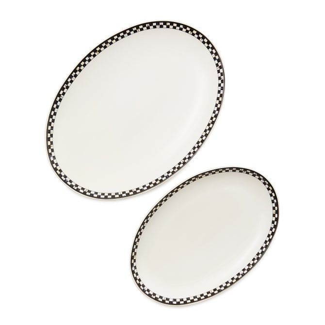 Courtly Check Everyday Oval Platters, Set of 2 - {current_domain}