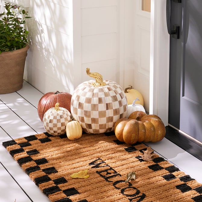 Mocha Check Large Pumpkin - {current_domain}