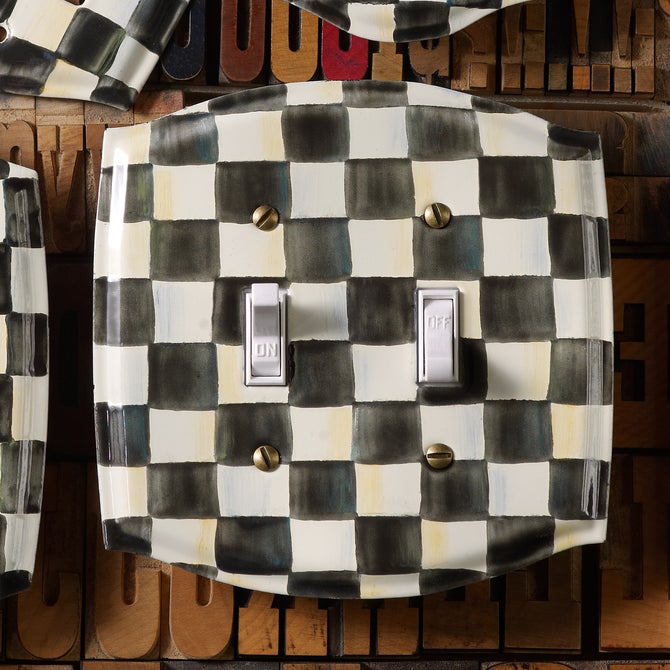 Courtly Check Double Toggle Switch Plate - {current_domain}