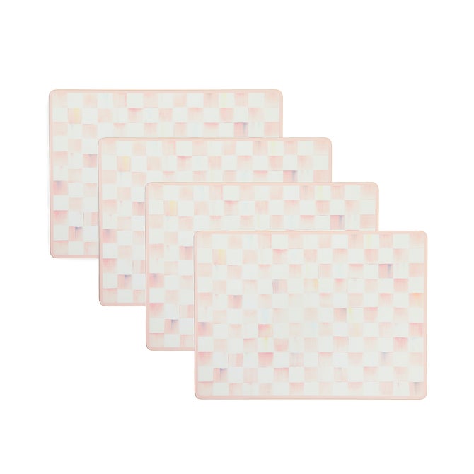 Rosy Check Cork Back Placemats, Set of 4 - {current_domain}