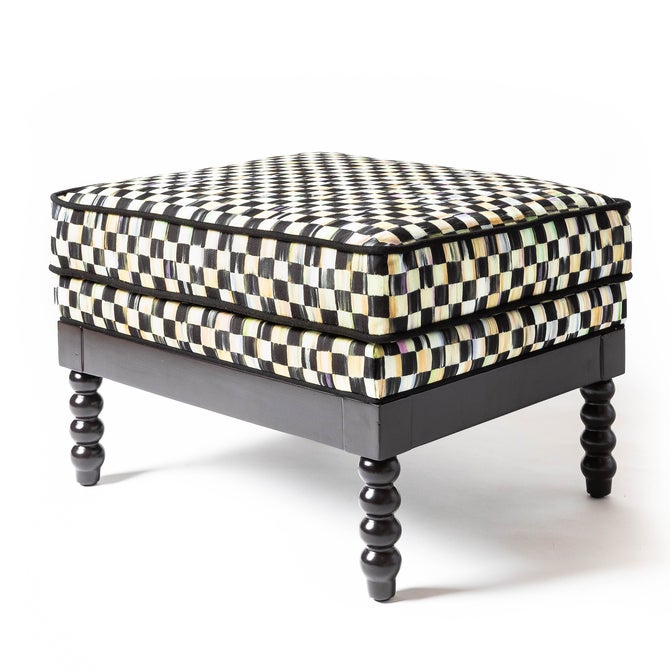 Spindle Check Outdoor Ottoman - {current_domain}