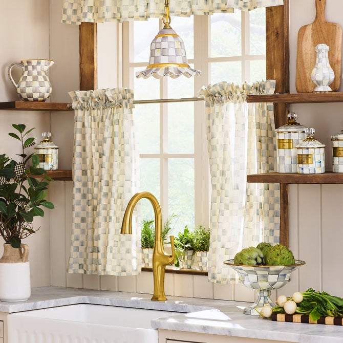 Check Cafe Curtains, Set of 2 - {current_domain}